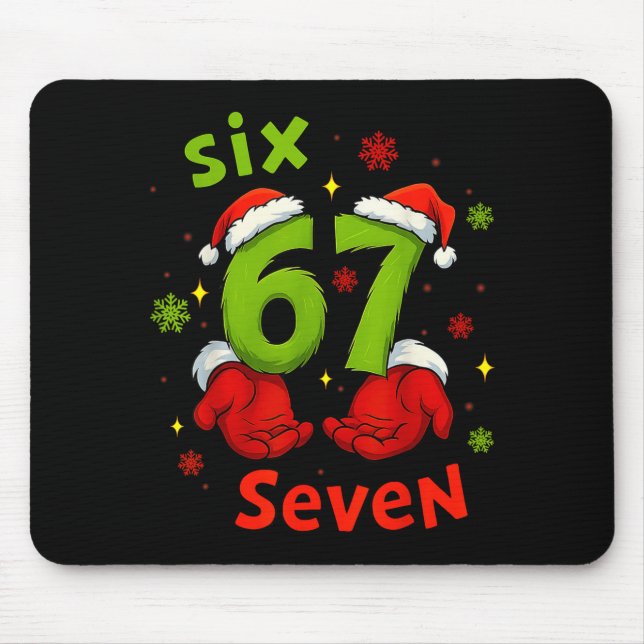 Six 6 7 Seven Christmas Humor Green Hand Festive G Musmatta (Framsidan)