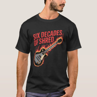 Six Decades of Shred 60th Guitar Flames Rock Style T Shirt