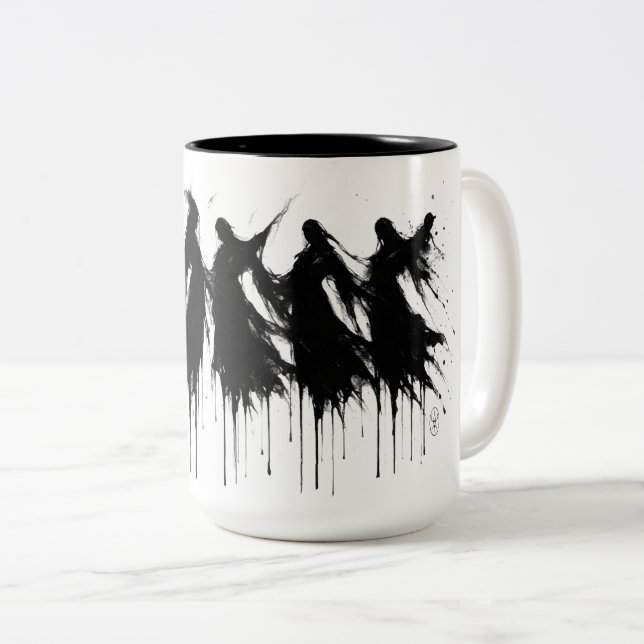 Six Dripping Shades – Haunted Ink Mug Två-Tonad Mugg (Framsida höger)