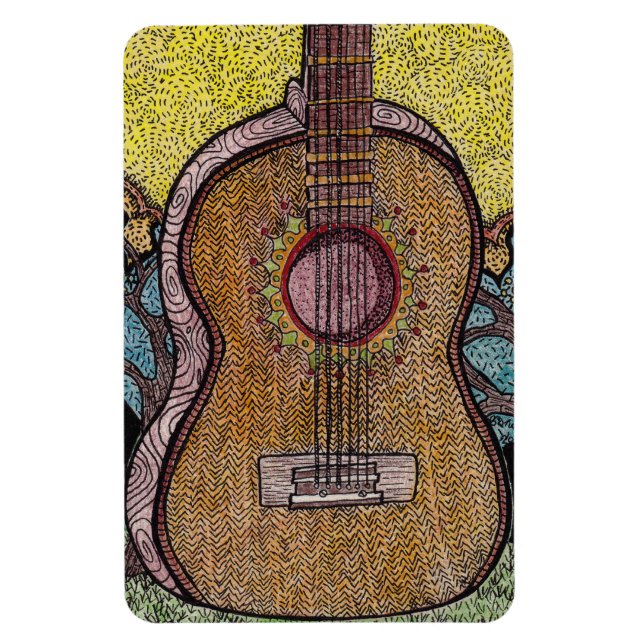 "# Six" Guitar Flexible Magnet (Vertikal)