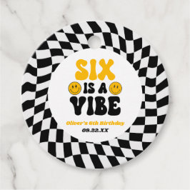 Six Is A Vibe Retro Sixth 6th Birthday Party Gåvor Etiketter