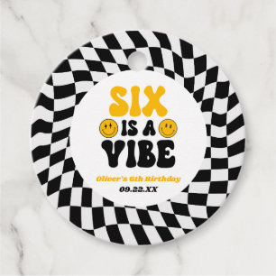Six Is A Vibe Retro Sjätte 6-års Födelsedagsfest Gåvor Etiketter