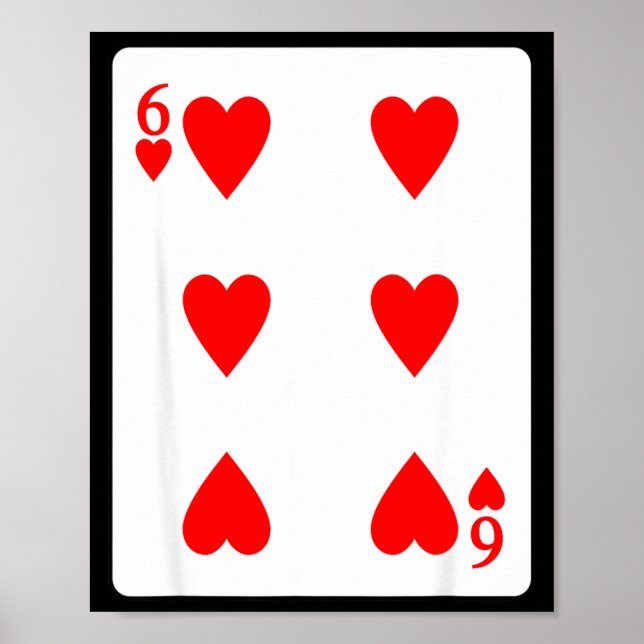 Six Of Hearts Playing Card Valentine Costume  Poster (Framsidan)