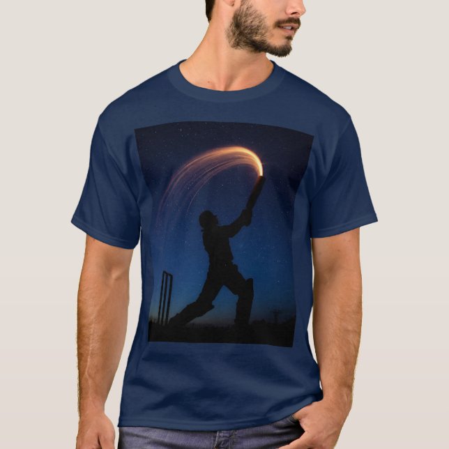 Six Over The Boundary T20 Cricket T-shirt (Framsida)