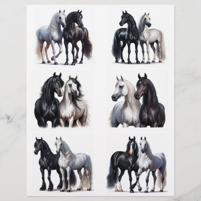 Six Pair of Beautiful B&W Horses Fussy Cuts (Framsida)