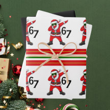 Six Seven 67 6 7 6-7 Meme Dubbing Santa Christmas