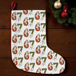 Six Seven 67 6 7 jul tomte alv meme Liten Julstrumpa