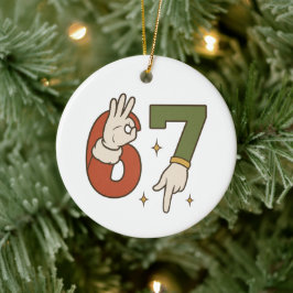 Six Seven 67 6 7 jul tomte tomtenisse meme Julgransprydnad Keramik