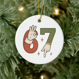 Six Seven 67 6 7 jul tomte tomtenisse meme Julgransprydnad Keramik