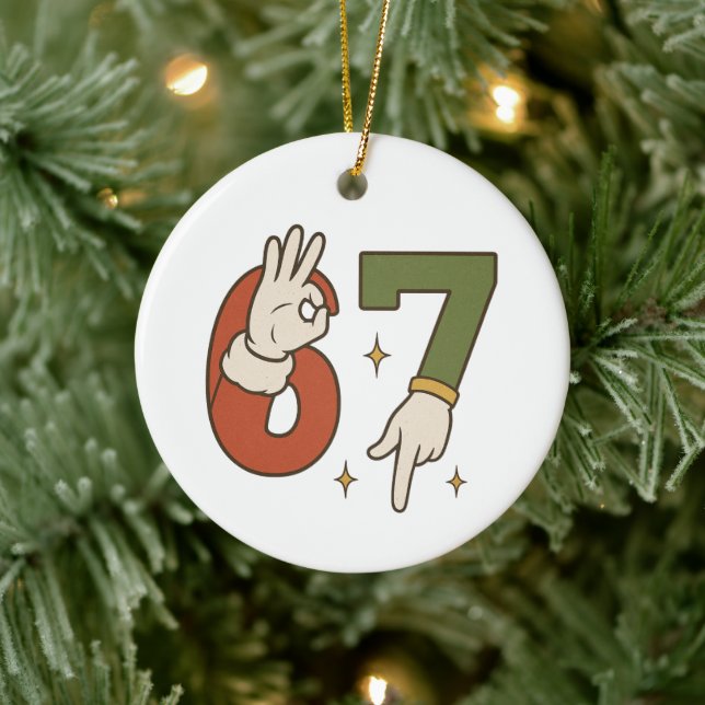 Six Seven 67 6 7 jul tomte tomtenisse meme Julgransprydnad Keramik (Träd)