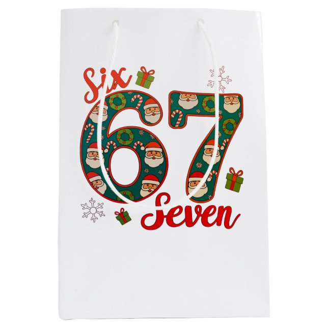 Six Seven 67 6 7 Meme Jul Xmas Tomte Hatt (Framsidan)