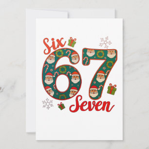 Six Seven 67 6 7 Meme Jul Xmas Tomte Hatt Julkort