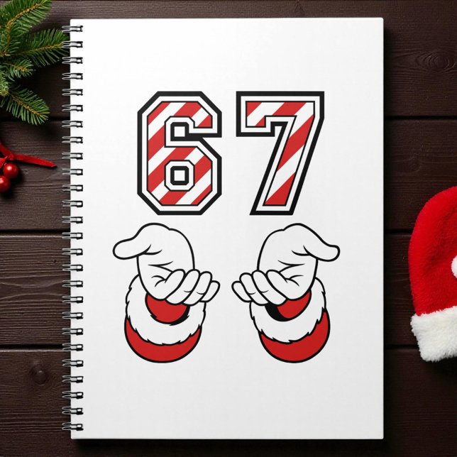 Six Seven 67 6 7 Santa Christmas Meme Holiday Anteckningsbok (Skapare uppladdad)