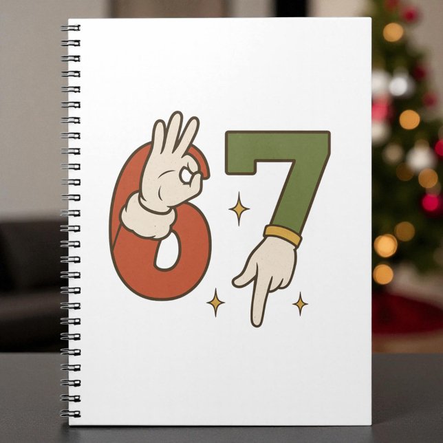Six Seven 67 6 7 Tomte Alv Jul Meme Anteckningsbok (Skapare uppladdad)
