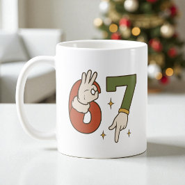 Six Seven 67 6 7 Tomte Alv Jul Meme Kaffemugg