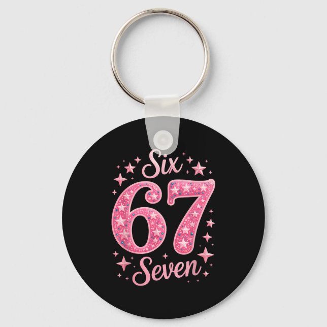Six Seven 67 Birthdayalpha Slang Gen 67th Number 6 Nyckelring (Framsida)
