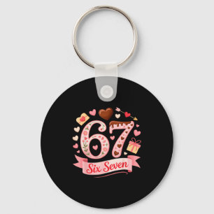 Six Seven 67 Blommig Hjärtalla hjärtans dag Söt Ut Nyckelring
