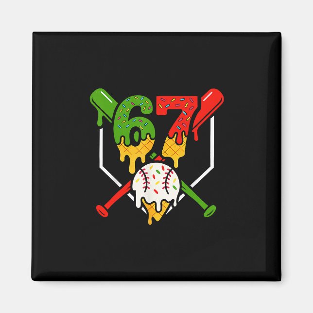 Six Seven 67 Bysebyll Glass Strömmande Cool Gen Al Magnet (Framsidan)