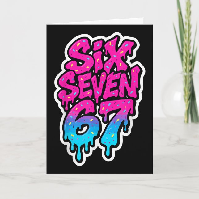 Six Seven 67 Bysebyll Glassadryck Mason Meme Ki Kort (Framsida)