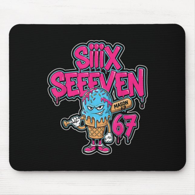 Six Seven 67 Bysebyll Spelare Glass Drip Meme L Musmatta (Framsidan)