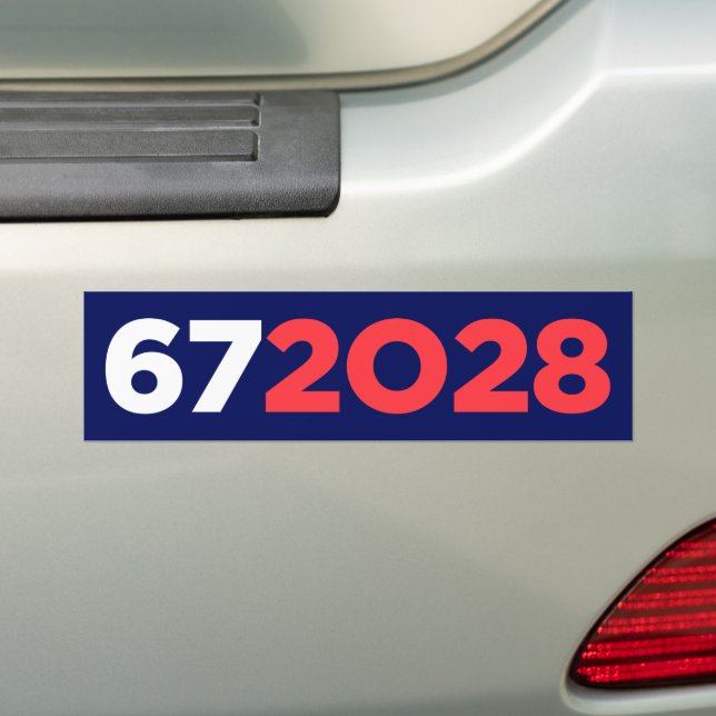 Six Seven 67 för president 2028 Roligt Bildekal (På Bil)