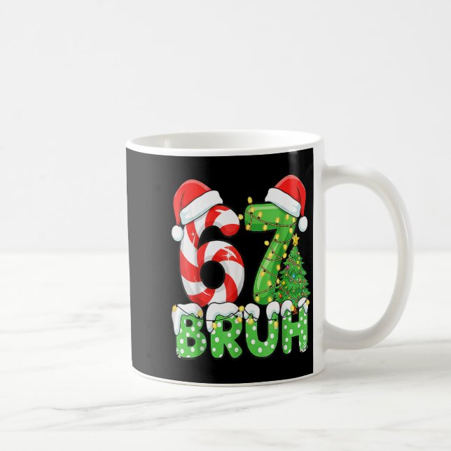 Six Seven 67 Funny Santa Bruh Christmas Meme  Kaffemugg (Höger)