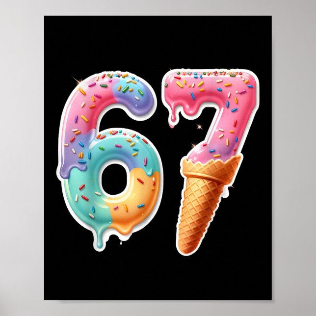 Six Seven 67 Glass Strömmande Sport Cool Meme Roli Poster (Framsidan)