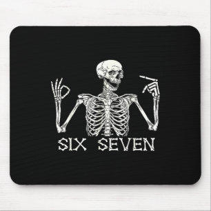Six Seven 67 Handskylt Skelett Meme Halloween Cos Musmatta
