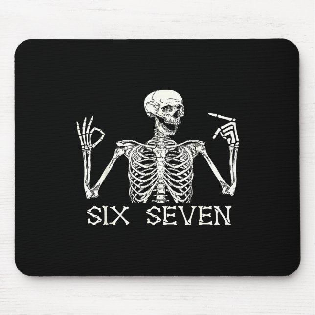 Six Seven 67 Handskylt Skelett Meme Halloween Cos Musmatta (Framsidan)
