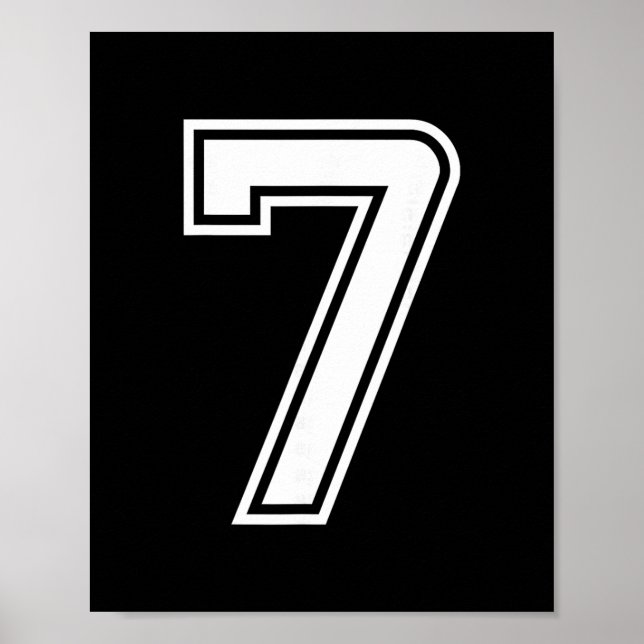 Six Seven 67 Matchande Nummer 7 Halloween Födelsed Poster (Framsidan)