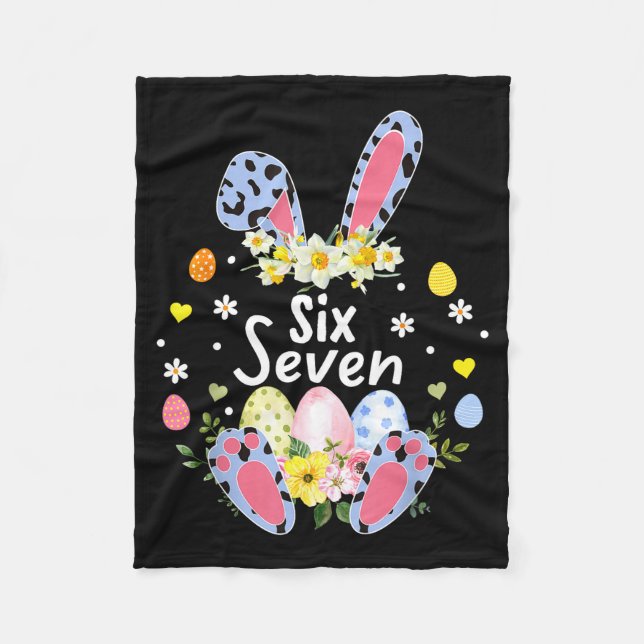 Six Seven 67 Meme 6 7 Kanin Leopard Barn Roligt På Fleecefilt (Framsidan)