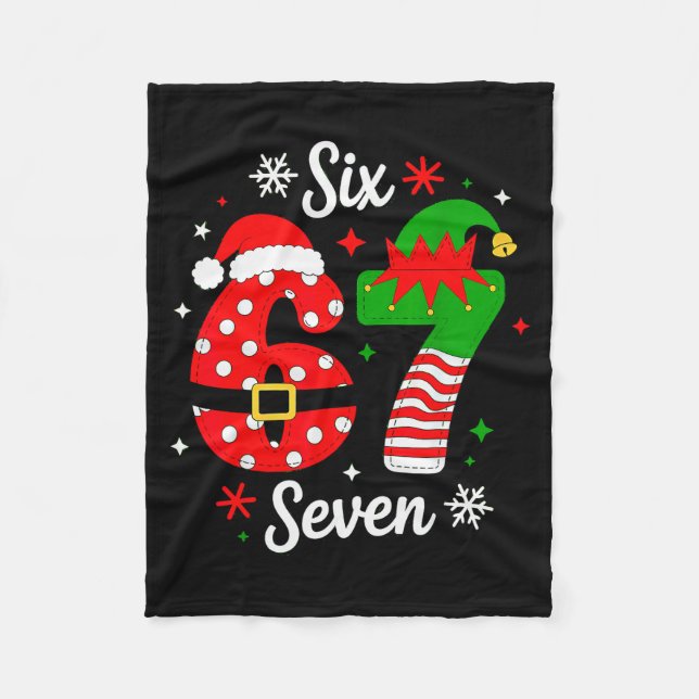 Six Seven 67 Meme 6 7 Tomte Jul Pyjamas Barn Fleecefilt (Framsidan)