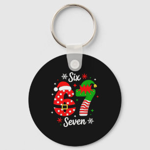 Six Seven 67 Meme 6 7 Tomte Jul Pyjamas Barn Nyckelring