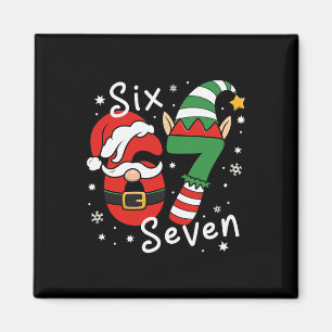 Six Seven 67 Meme 6 7 Tomte Jul Santa Nattlinne Magnet