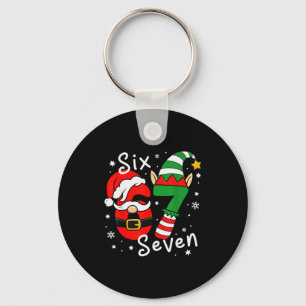 Six Seven 67 Meme 6 7 Tomte Jultomte Jul Pyjamas Nyckelring