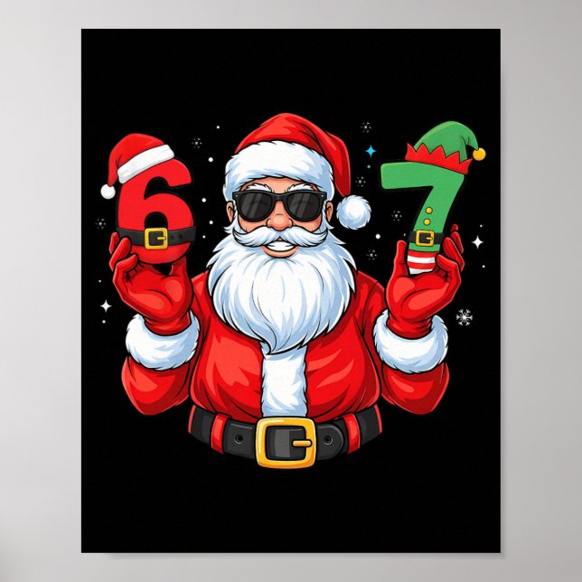 Six Seven 67 Meme 6 7 Tomte Jultomte Jul Pyjamas  Poster (Framsidan)