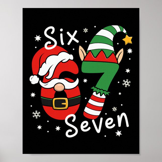 Six Seven 67 Meme 6 7 Tomte Jultomte Jul Pyjamas  Poster (Framsidan)