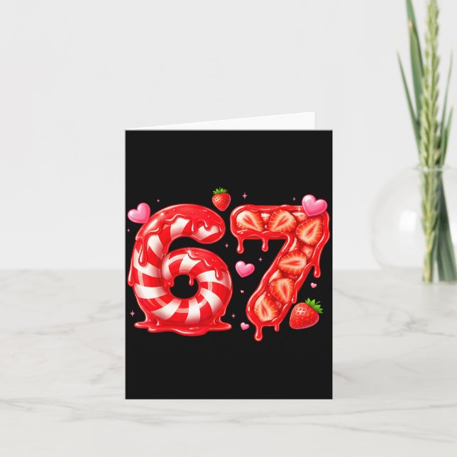 Six Seven 67 Meme 6 7 Valentines Day Heart Men Wom Kort (Framsida)