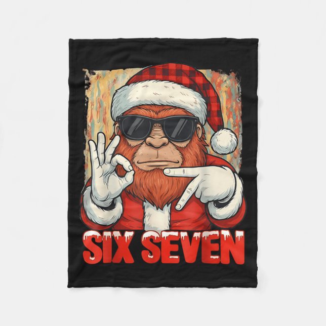 Six Seven 67 Meme Bigfoot Funny Chistmas Men Women Fleecefilt (Framsidan)