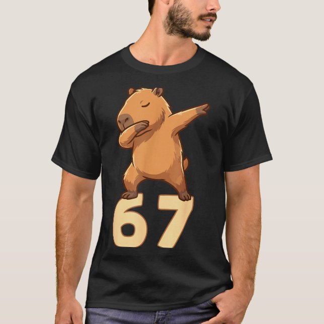 Six Seven 67 Meme Capybara Funny 67 Capybara For K T Shirt (Framsida)