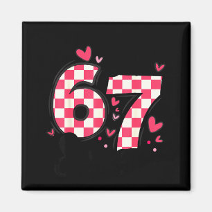 Six Seven 67 Meme Coquette Bow 6 7 Alla hjärtans d Magnet