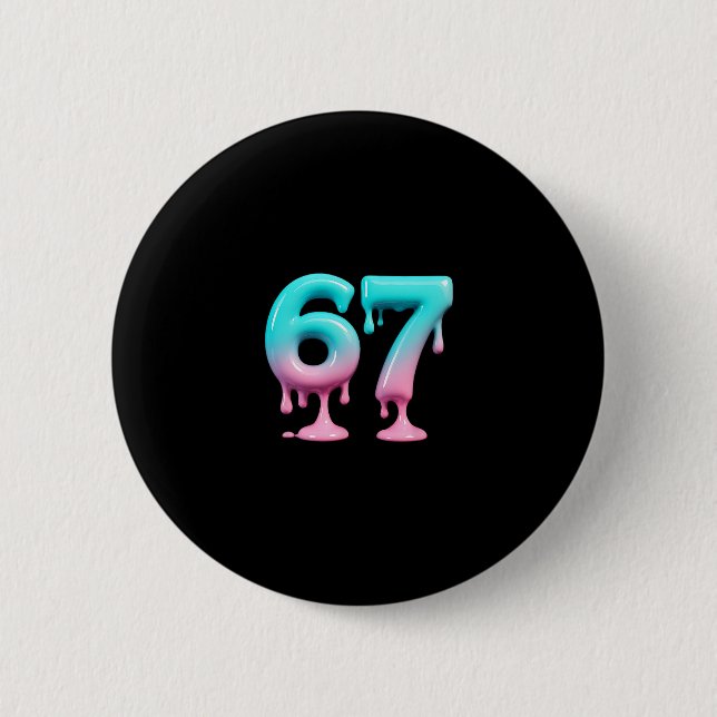 Six Seven 67 Meme För Gen Alpha Barn Och Vuxna 6  Knapp (Framsida)