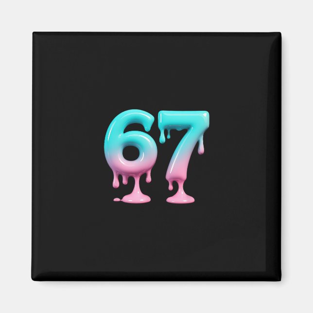 Six Seven 67 Meme För Gen Alpha Barn Och Vuxna 6  Magnet (Framsidan)