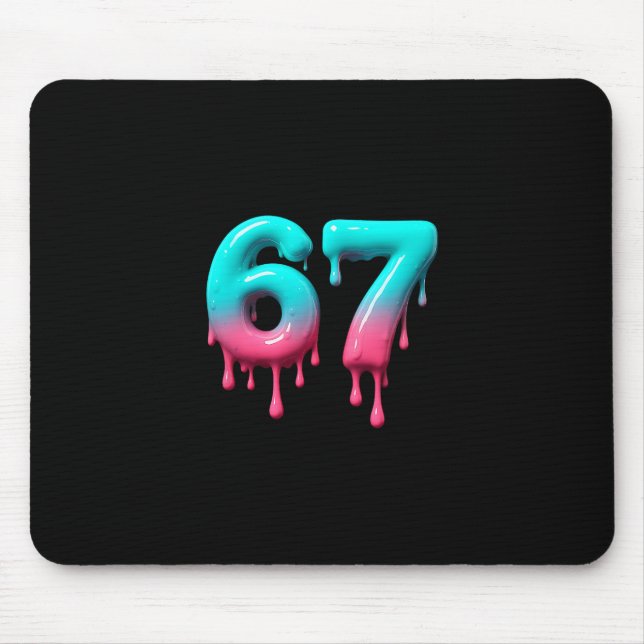 Six Seven 67 Meme För Gen Alpha Barn Och Vuxna 6  Musmatta (Framsidan)