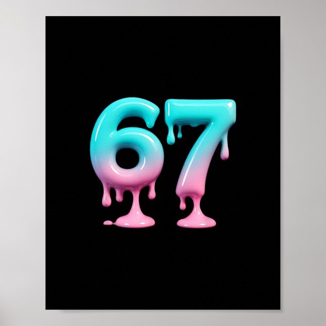 Six Seven 67 Meme För Gen Alpha Barn Och Vuxna 6  Poster (Framsidan)