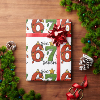 Six Seven 67 Meme Funny Xmas Christmas Presentpapper