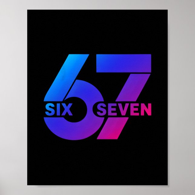 Six Seven 67 Meme Gen Alpha Slang Bysebyll Säsong  Poster (Framsidan)