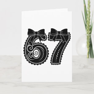 Six Seven 67 Meme Nummer 67 Coquette Bow Kvinnor T Kort