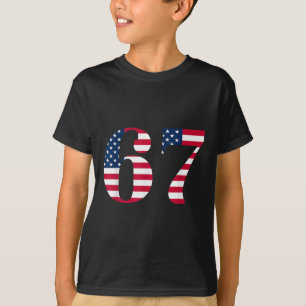 Six Seven 67 Meme Rolig Amerikansk Flagga Hallowee T Shirt