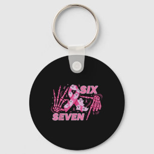 Six Seven 67 Meme Rolig Skelett Bröstcancer Medvet Nyckelring
